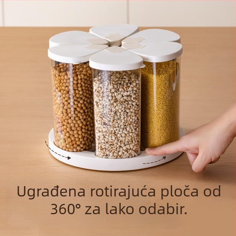 Kutija za hranu, plastika, 3.1–4 L, okrugli oblik, moderni minimalistički stil