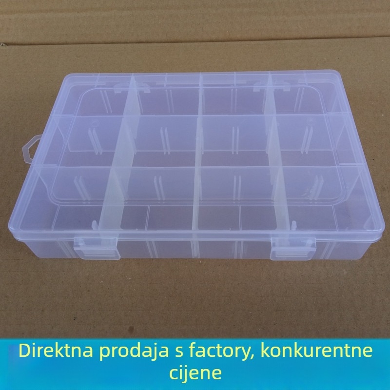 Proziran plastični organizator s 12 pretinaca za nakit i sitne predmete