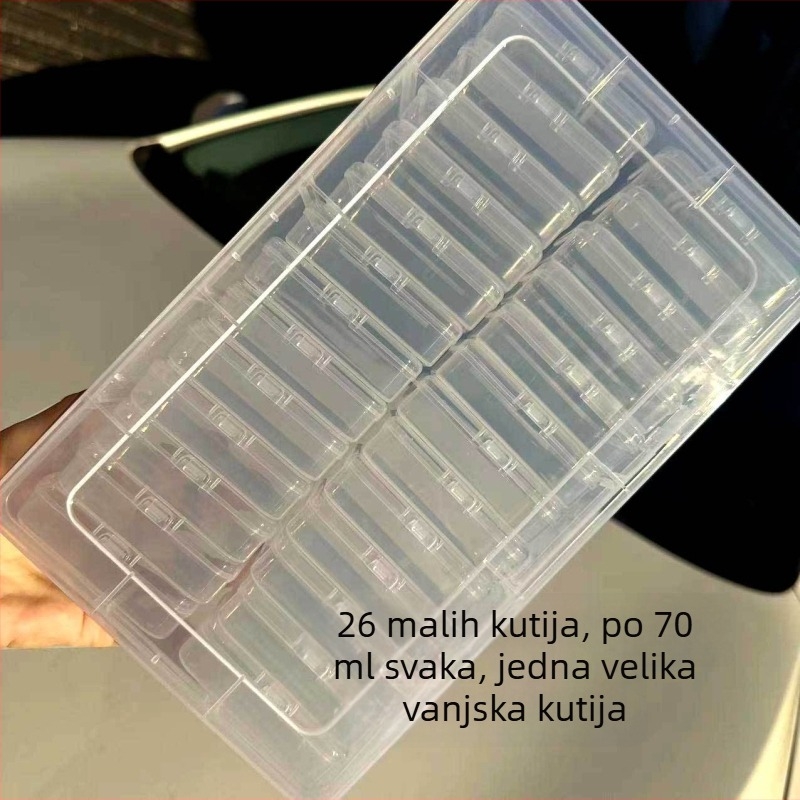 Kutija za skladištenje na stolu, veliki set od 26 kutija, prozirni PP plast, s pregradama