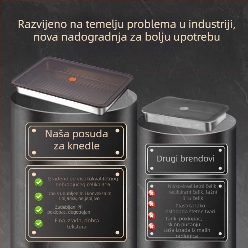 Kutija za pohranu od nehrđajućeg čelika 304 za hranu, višeslojna kutija za knedle i brzo zamrzavanje, za pohranu u hladnjaku