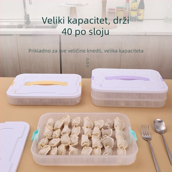 Kutija za knedle od prehrambenog plastičnog materijala, zatvorena, velika kapaciteta, prijenosna