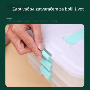 Kutija za knedle od prehrambenog plastičnog materijala, zatvorena, velika kapaciteta, prijenosna