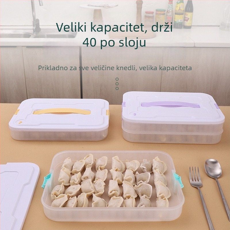 Kutija za knedle od prehrambenog plastičnog materijala, zatvorena, velika kapaciteta, prijenosna