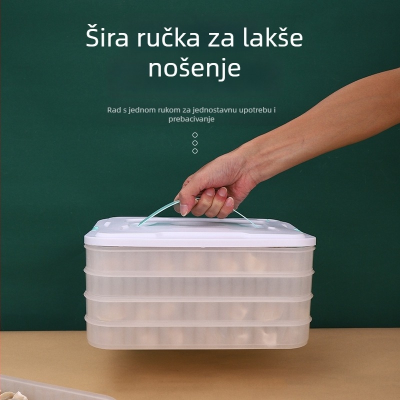 Kutija za knedle od prehrambenog plastičnog materijala, zatvorena, velika kapaciteta, prijenosna