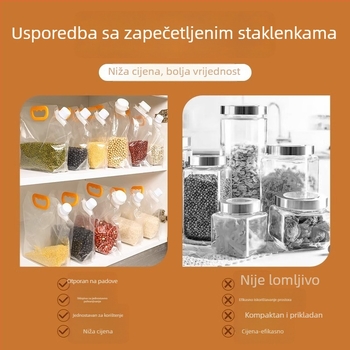 Kutija za skladištenje žitarica s brtvom otporna na vlagu i štetnike – PE plastika, kapacitet 4–5 L
