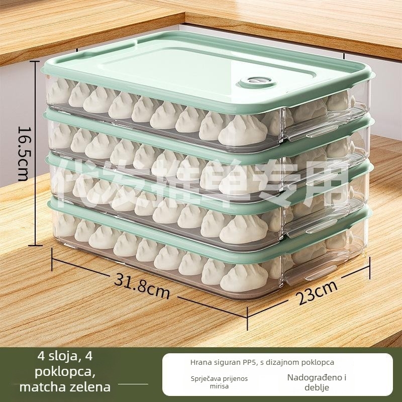 Kutija za knedle, 4-slojna izolirana tava s 4 poklopca, od plastike, minimalistička