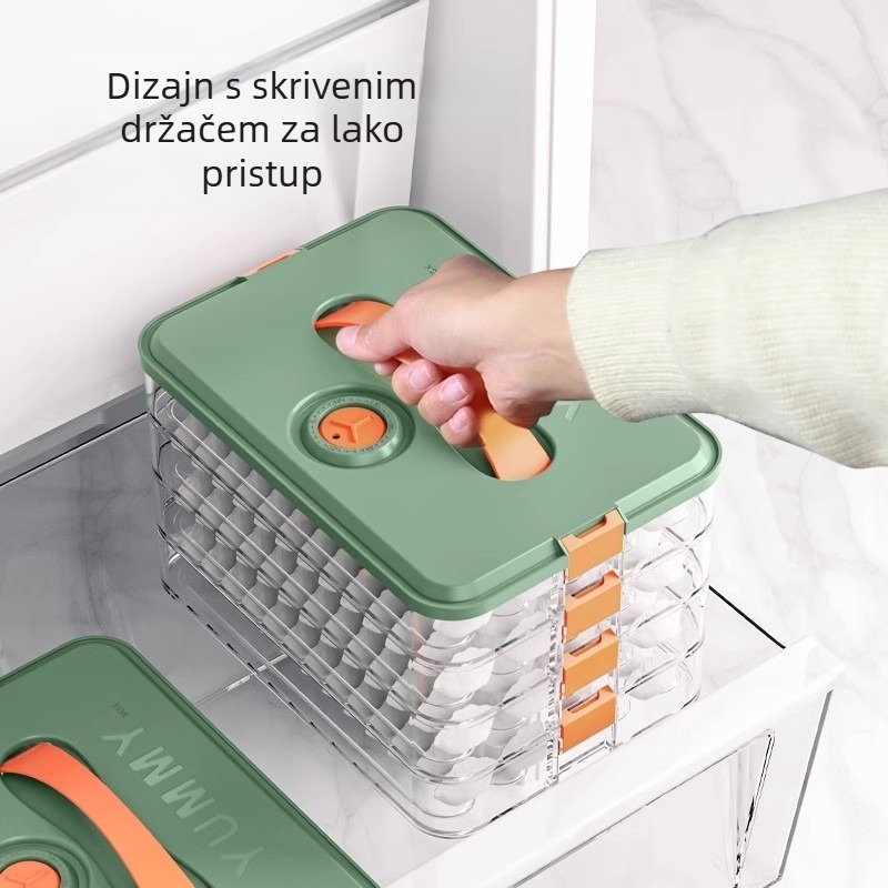 Kutija za dumplings Yyx-x, plastična, jednostavan dizajn, sigurnosno zatvaranje za zamrzavanje, višeslojna kuhinjska kutija