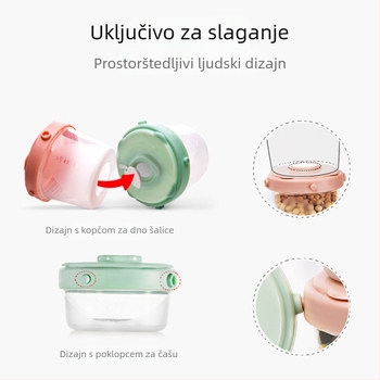 Mother Rabbit prijenosna kutija za mlijeko u prahu i bebinu hranu, trostruko sklopiva i zatvorena