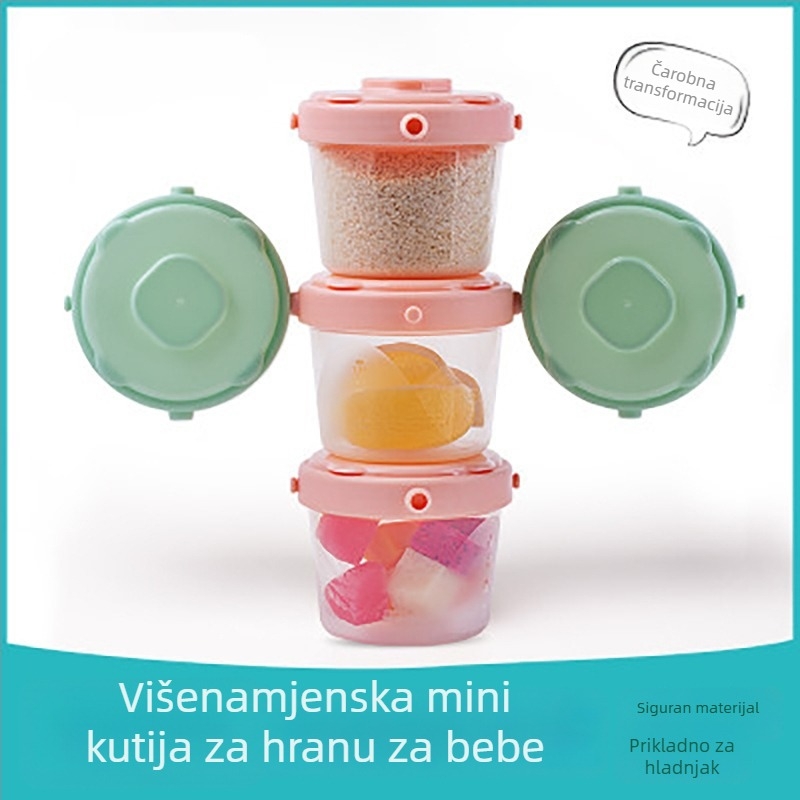 Mother Rabbit prijenosna kutija za mlijeko u prahu i bebinu hranu, trostruko sklopiva i zatvorena