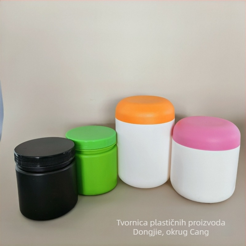 500 g Plastična posuda za proteinski prah, zatvorena, sa širokim otvorom