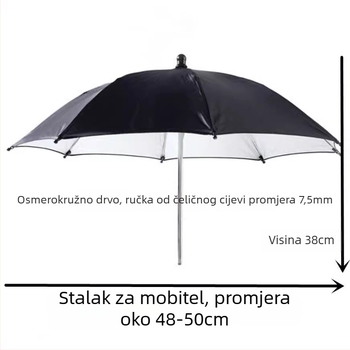 Morass dječji kišobran s neutralnim dizajnom i dugim držačem; tkanina 190T, 8 rebara od željeza