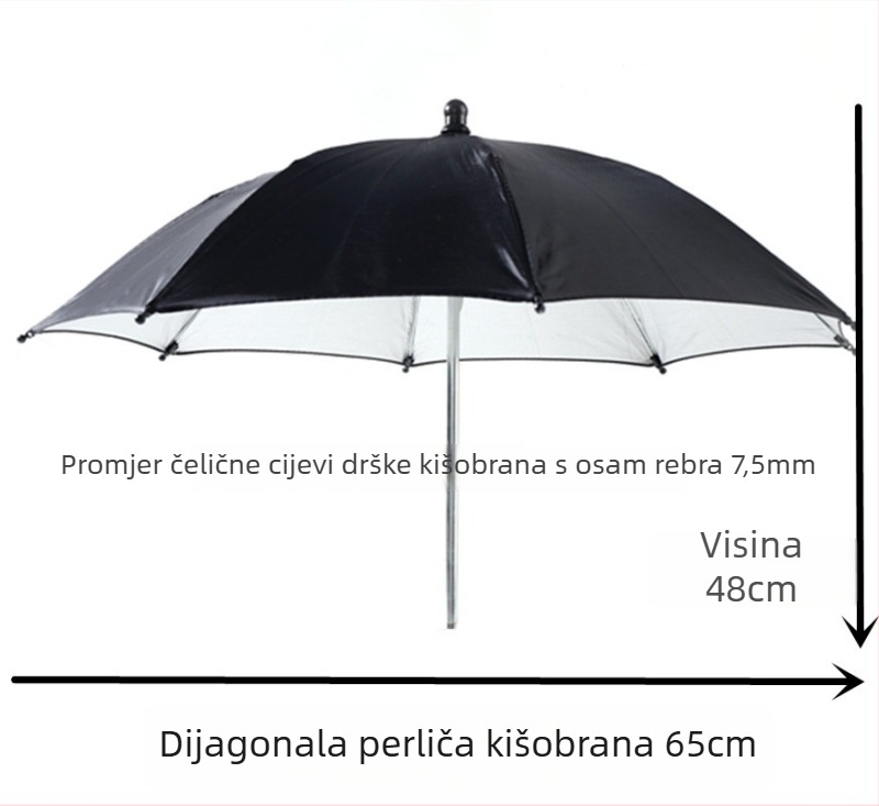 Morass dječji kišobran s neutralnim dizajnom i dugim držačem; tkanina 190T, 8 rebara od željeza
