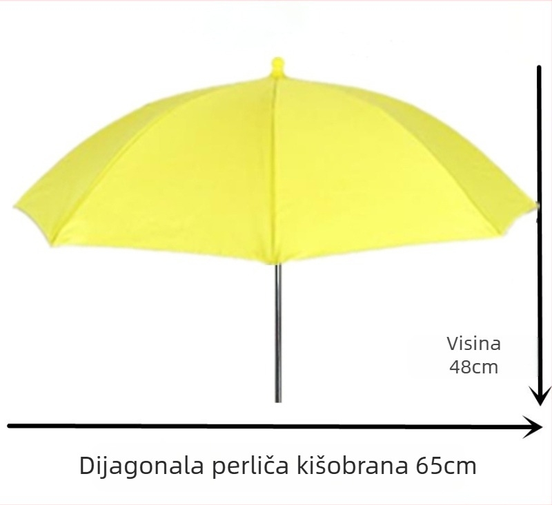 Morass dječji kišobran s neutralnim dizajnom i dugim držačem; tkanina 190T, 8 rebara od željeza