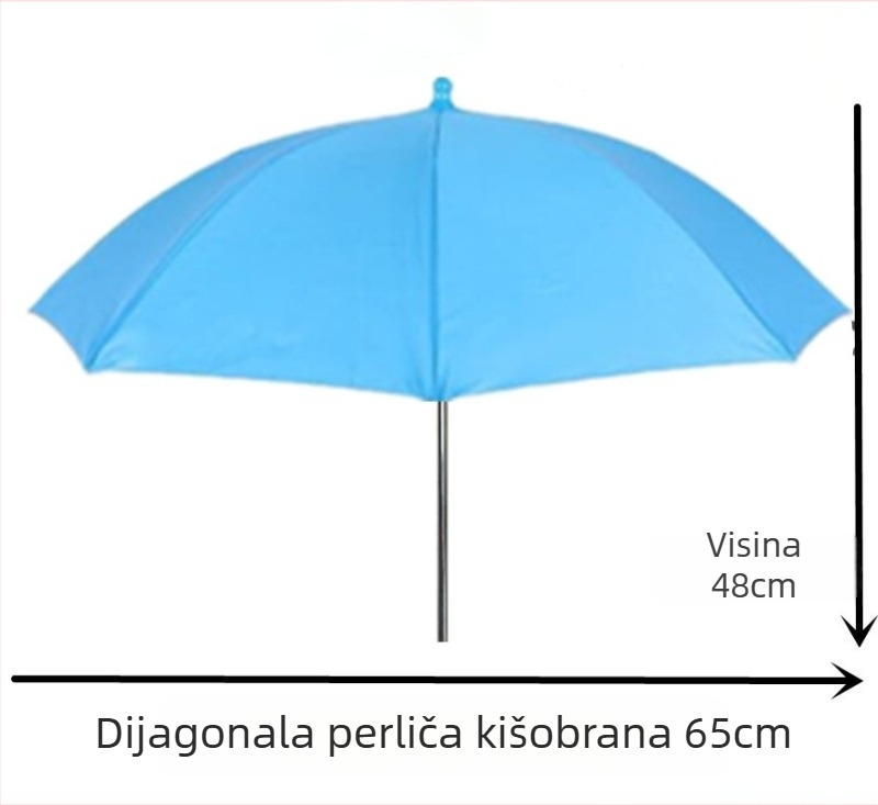 Morass dječji kišobran s neutralnim dizajnom i dugim držačem; tkanina 190T, 8 rebara od željeza