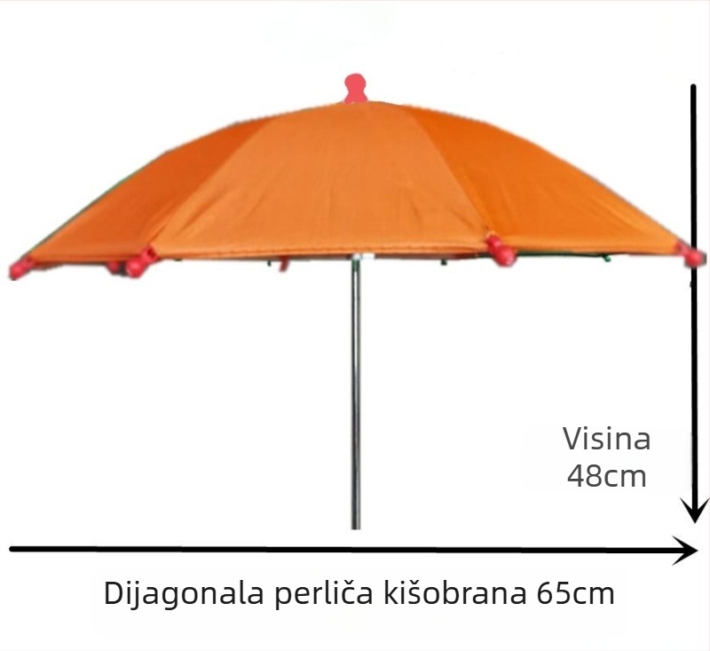 Morass dječji kišobran s neutralnim dizajnom i dugim držačem; tkanina 190T, 8 rebara od željeza