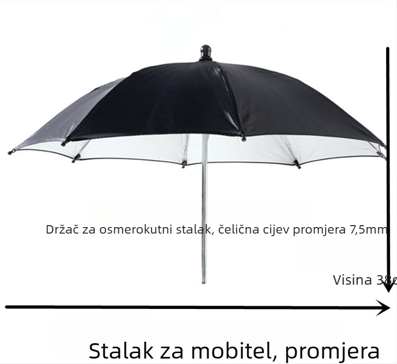 Morass dječji kišobran s neutralnim dizajnom i dugim držačem; tkanina 190T, 8 rebara od željeza