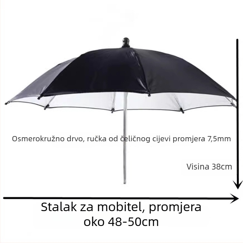Morass dječji kišobran s neutralnim dizajnom i dugim držačem; tkanina 190T, 8 rebara od željeza