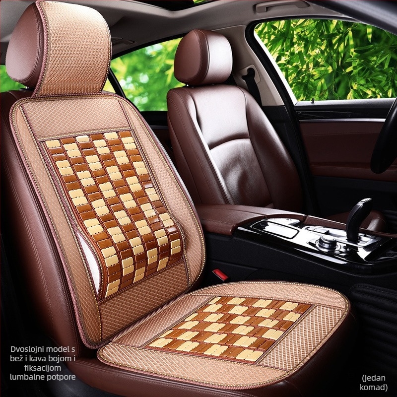 Ventilirajući jastučić za auto sjedalo s bambusovom površinom i goose down punjenjem za ljeto, brend Unique