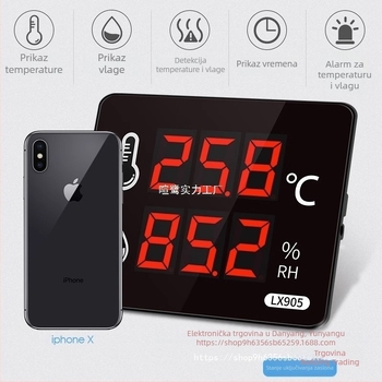 Industrijski visokoprecizni registrator temperature i vlage za unutarnju upotrebu u tvornici; napajanje iz mreže; kompatibilan s privatnom oznakom