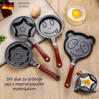 Tiganj za omletu s crtanim dizajnom srca, non-stick, DIY alat za doručak, fino željezo, mogućnost otiska logotipa, moderni minimalistički stil