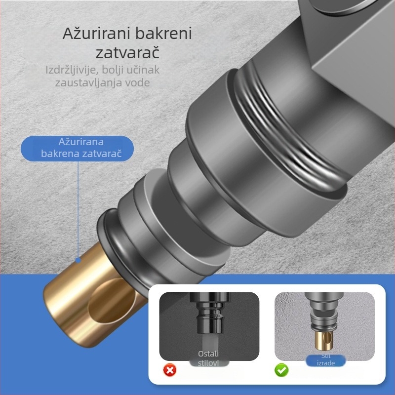 Bakarni kutni ventil s tri kontrole, četverostrani miješalnik s tri izlaza