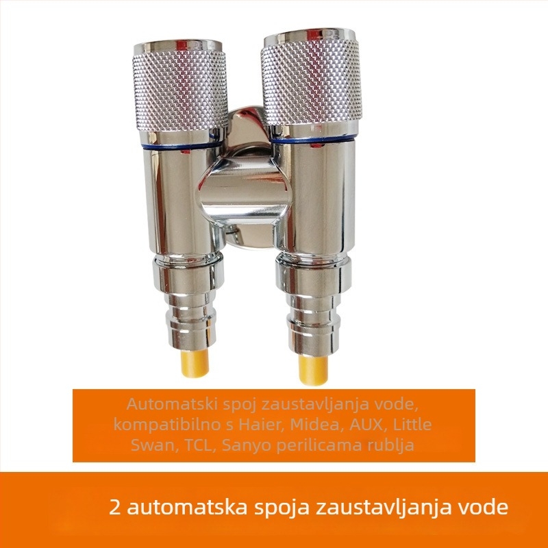 Kran za perilicu s jednim ulazom i dva izlaza, ugradbeni u zid, nehrđajući čelik, model T-tip, radni tlak <0,7 MPa, unutarnji promjer univerzalni 4 točke, tuš za WC, dvostruki vodeni razvodnik