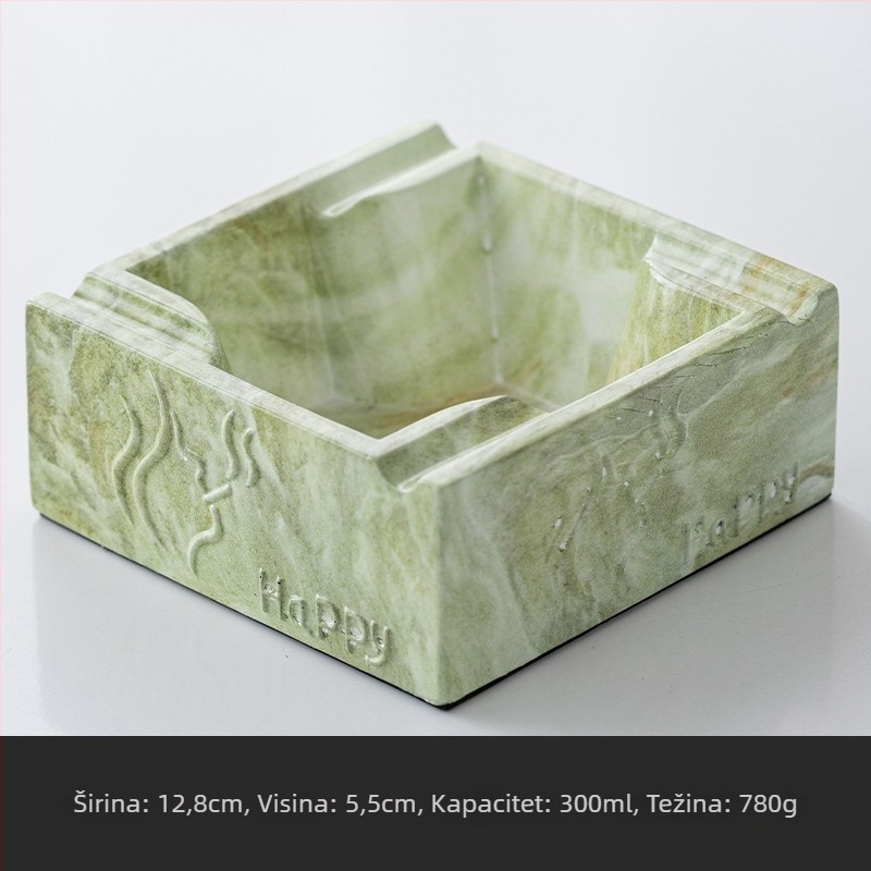 Keramički pepeljara za ured i dom, europski dizajn, s prostorom za pohranu, otiskom logotipa i prilagodbom; materijal: keramika/kamena prašina