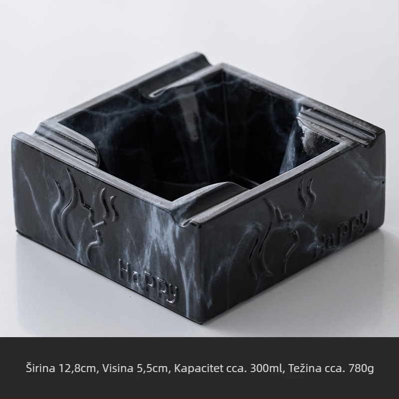 Keramički pepeljara za ured i dom, europski dizajn, s prostorom za pohranu, otiskom logotipa i prilagodbom; materijal: keramika/kamena prašina