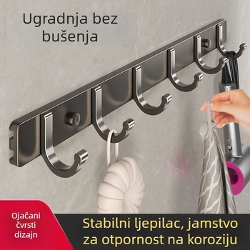 Kuka za zid od Space aluminija, ljepilo za montažu, 3–8 kuka, nosivost 10 kg