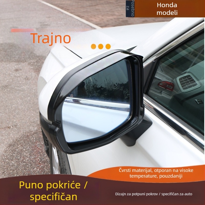 Kišna zaštita retrovizora za Honda Civic, CR-V, Lingpai i Accord | Materijal: ABS inženjerski plast | Lijepilo: 3M | Instalacija bez bušenja | Model BT00099