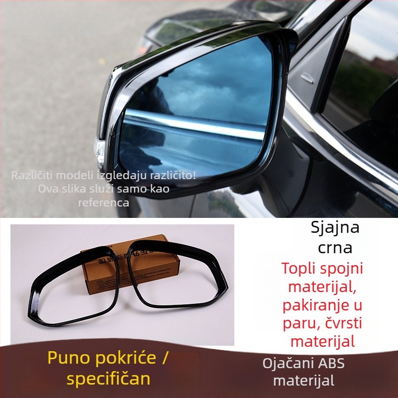 Kišna zaštita retrovizora za Honda Civic, CR-V, Lingpai i Accord | Materijal: ABS inženjerski plast | Lijepilo: 3M | Instalacija bez bušenja | Model BT00099
