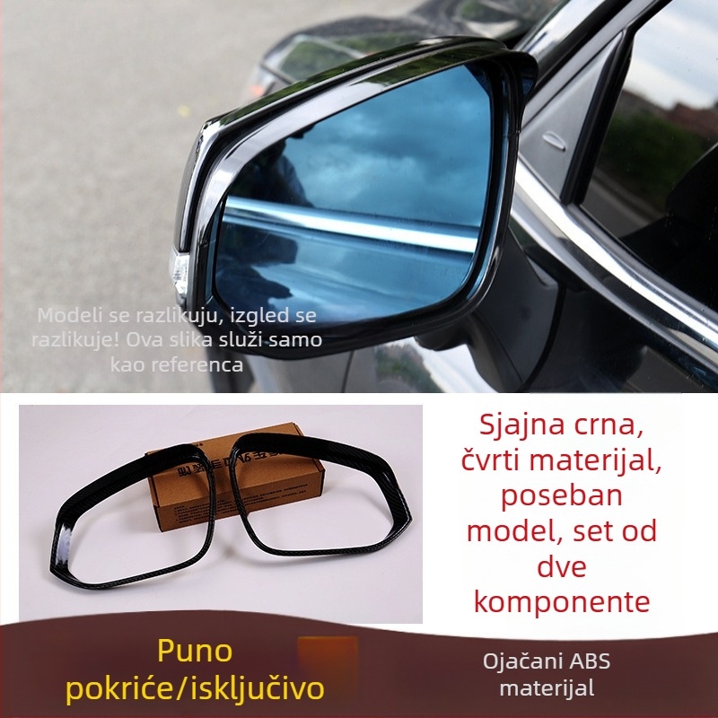 Kišna zaštita retrovizora za Honda Civic, CR-V, Lingpai i Accord | Materijal: ABS inženjerski plast | Lijepilo: 3M | Instalacija bez bušenja | Model BT00099
