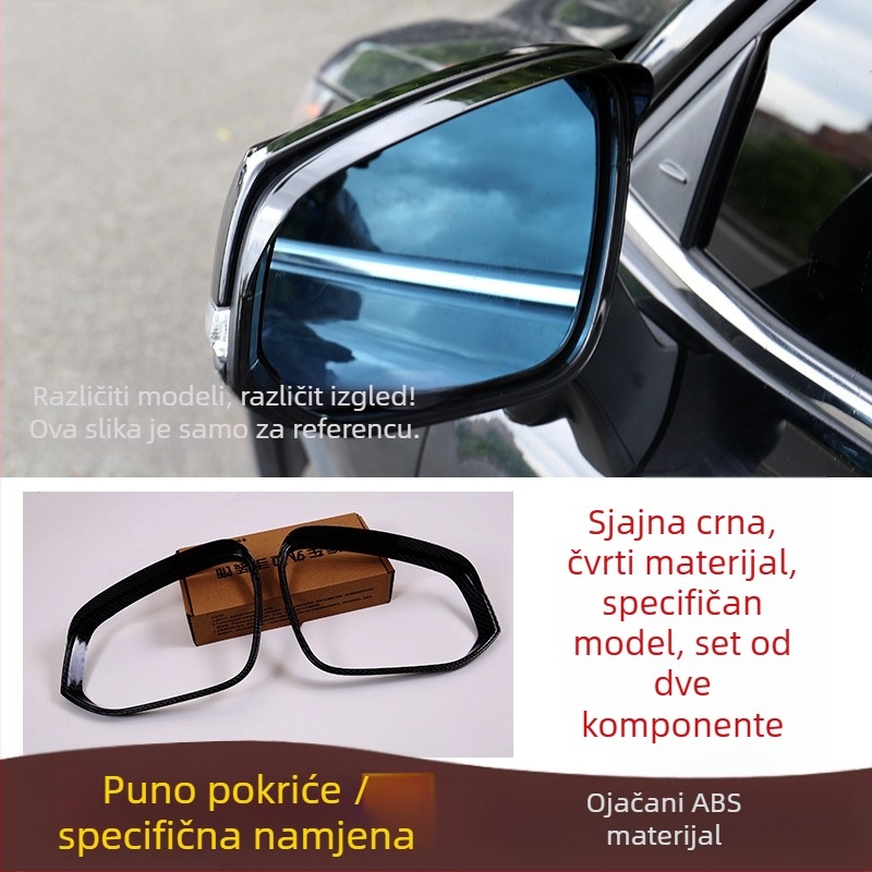 Kišna zaštita retrovizora za Honda Civic, CR-V, Lingpai i Accord | Materijal: ABS inženjerski plast | Lijepilo: 3M | Instalacija bez bušenja | Model BT00099