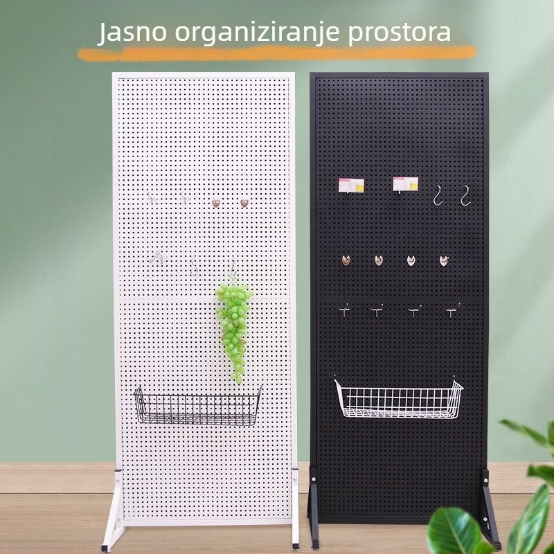 Podni stalak s perforiranom pločom za pohranu dodataka za telefon, nakita i alata