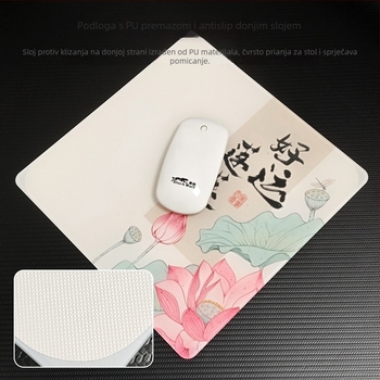 Staklena podloga za miš s zaobljenim kutovima, mat površina protiv klizanja, USB hub, dvostrana