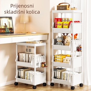 6-slojni plastični stalak za pohranu, podna verzija, za kuhinju i dnevni boravak