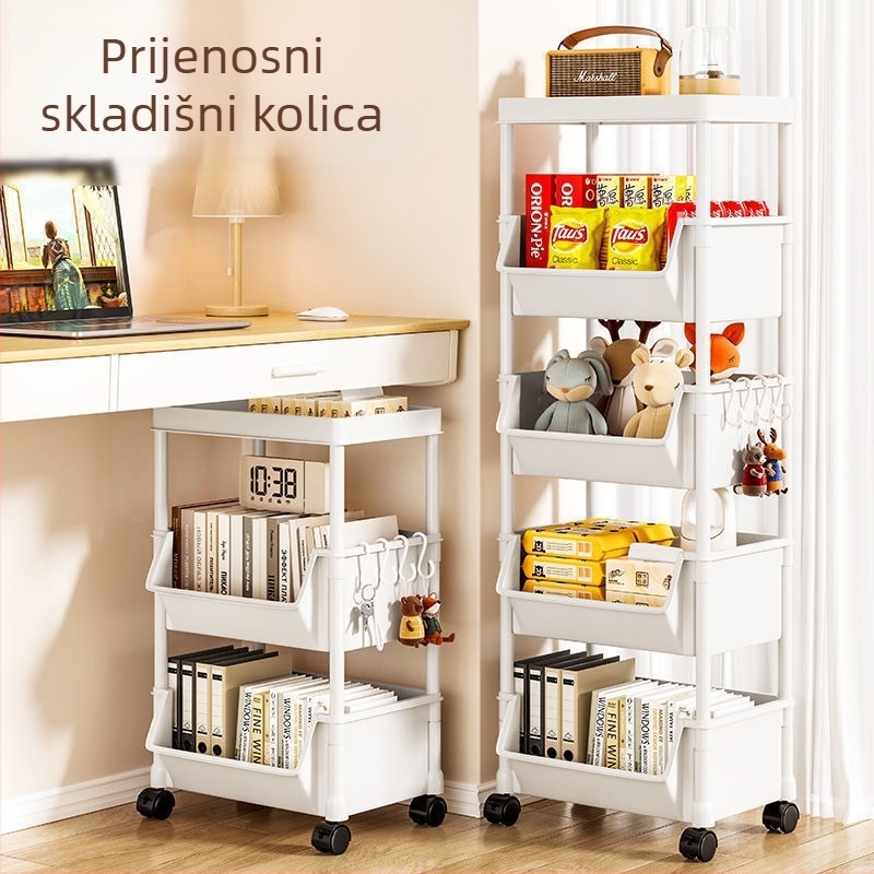 6-slojni plastični stalak za pohranu, podna verzija, za kuhinju i dnevni boravak