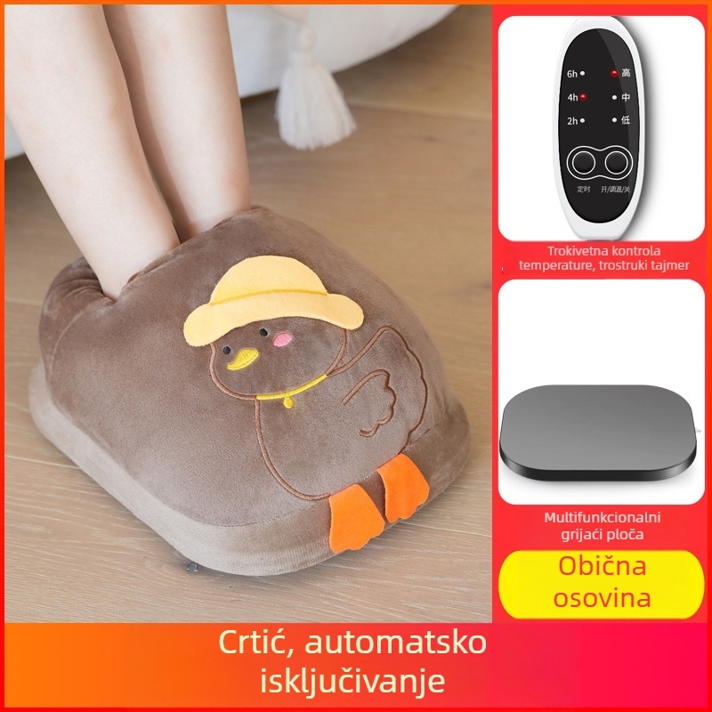 Električne grijane papuče, USB napajanje, gornji dio od velura, plastična potplata, unisex