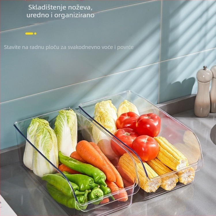 Plastični spremnik za hladnjak s izvlačnim ladicom, za jaja i namirnice, moderan minimalistički dizajn