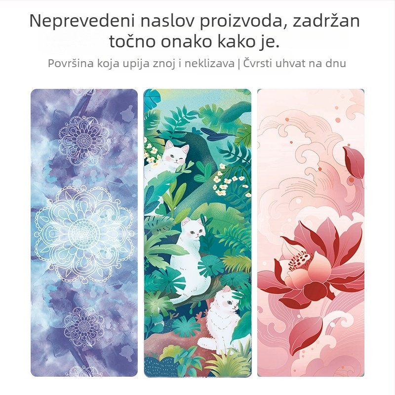 Joga prostirka od prirodne gume, crtani uzorak, pogodna za druge loptaške igre