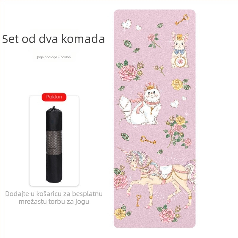 Joga prostirka od prirodne gume, crtani uzorak, pogodna za druge loptaške igre