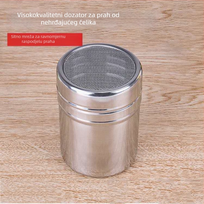 Shaker za začine od nehrđajućeg čelika s finom mrežicom — čvrste začine; prilagodba dostupna; moderni minimalistički dizajn; lansiran u jesen 2013