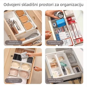 Plastična kutija za ladicu s ugrađenim pregradama, model 0747, organizator za kozmetiku i ruževe