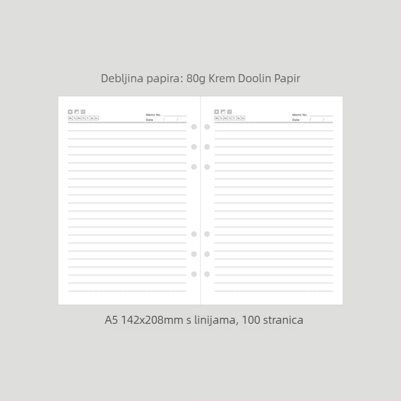 Monroe A5A6 dopuna za bilježnicu, A5 jezgra, 45 listova, 6 rupa