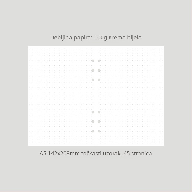Monroe A5A6 dopuna za bilježnicu, A5 jezgra, 45 listova, 6 rupa
