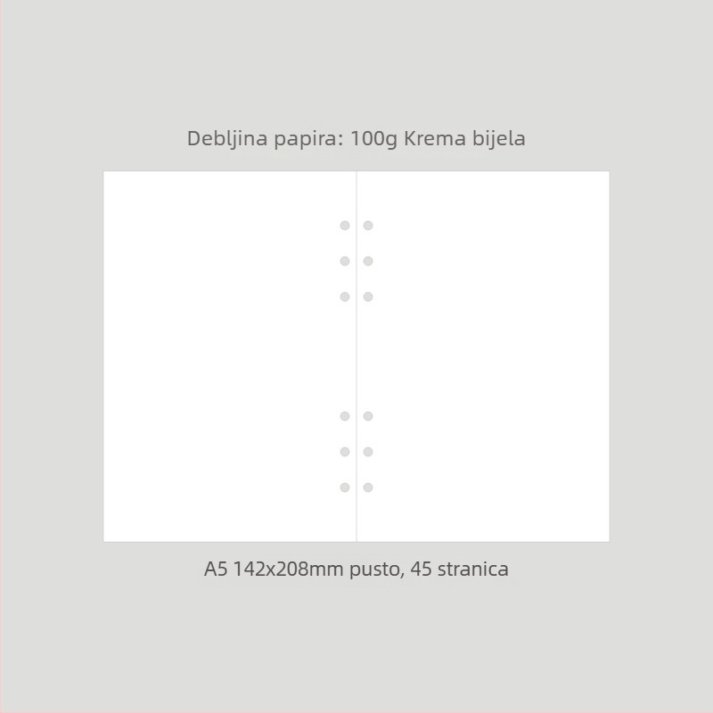 Monroe A5A6 dopuna za bilježnicu, A5 jezgra, 45 listova, 6 rupa