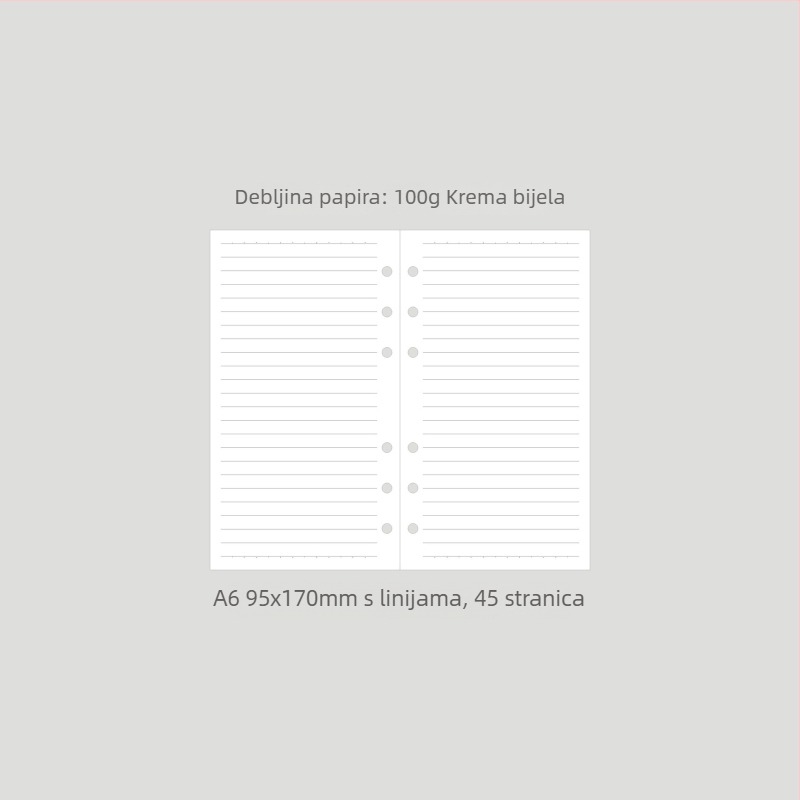 Monroe A5A6 dopuna za bilježnicu, A5 jezgra, 45 listova, 6 rupa