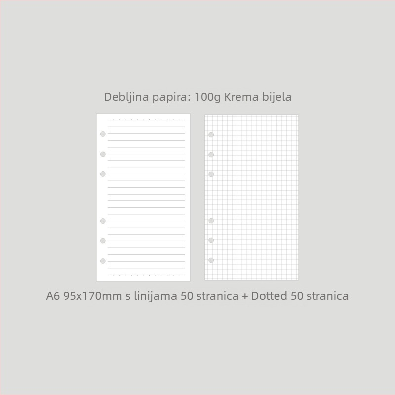 Monroe A5A6 dopuna za bilježnicu, A5 jezgra, 45 listova, 6 rupa