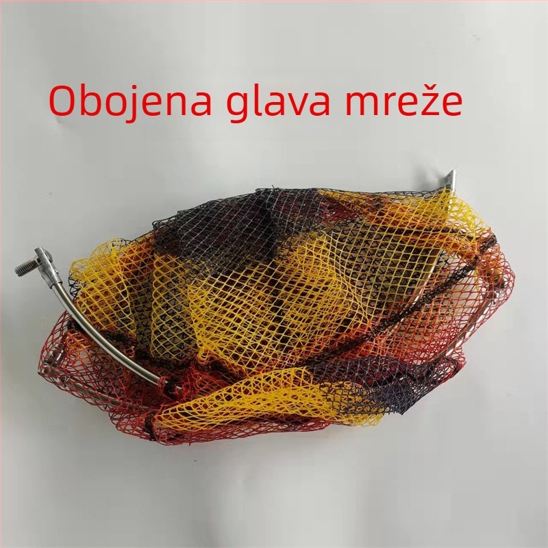 Sklopiva ribolovna mreža s mrežom premazanim ljepilom, fina mreža, džep s prstenom, dizajn protiv zapetljavanja