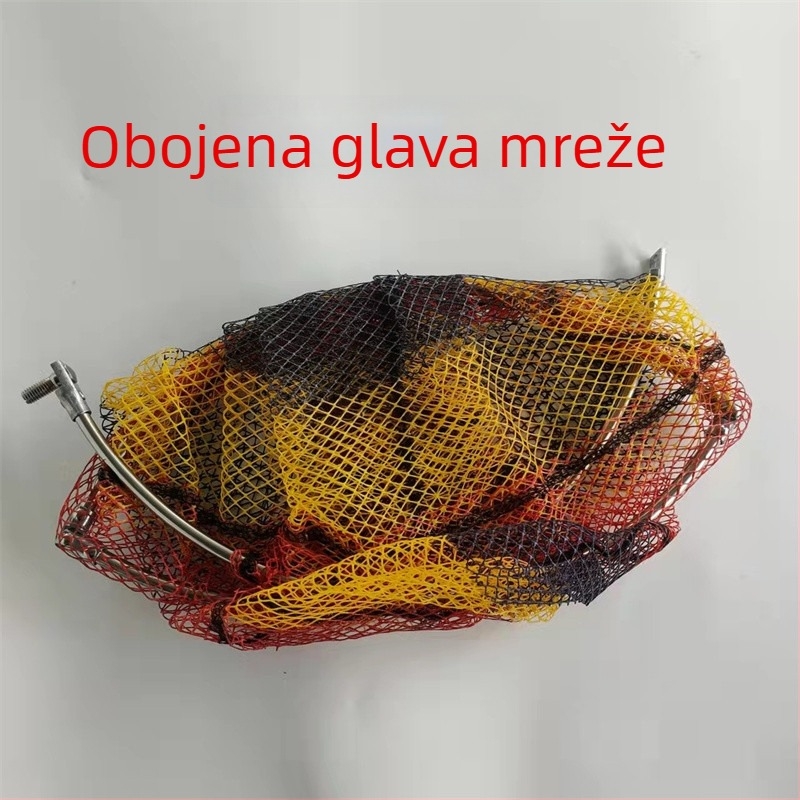 Sklopiva ribolovna mreža s mrežom premazanim ljepilom, fina mreža, džep s prstenom, dizajn protiv zapetljavanja